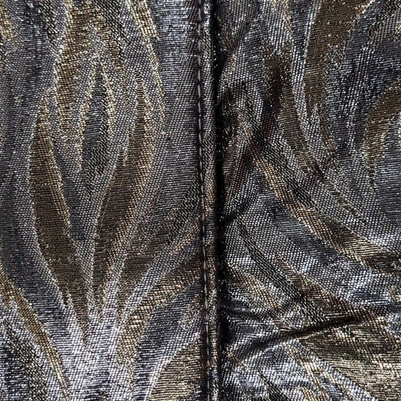 Vintage Metallic Gold Silver Abstract Envelope Purse Black From Rome Gold Snap